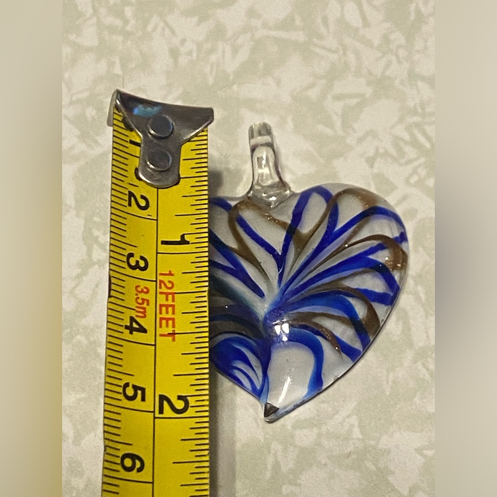 RESERVED π Murano Art Glass Heart Ornament / Pendant - Picture 6 of 7